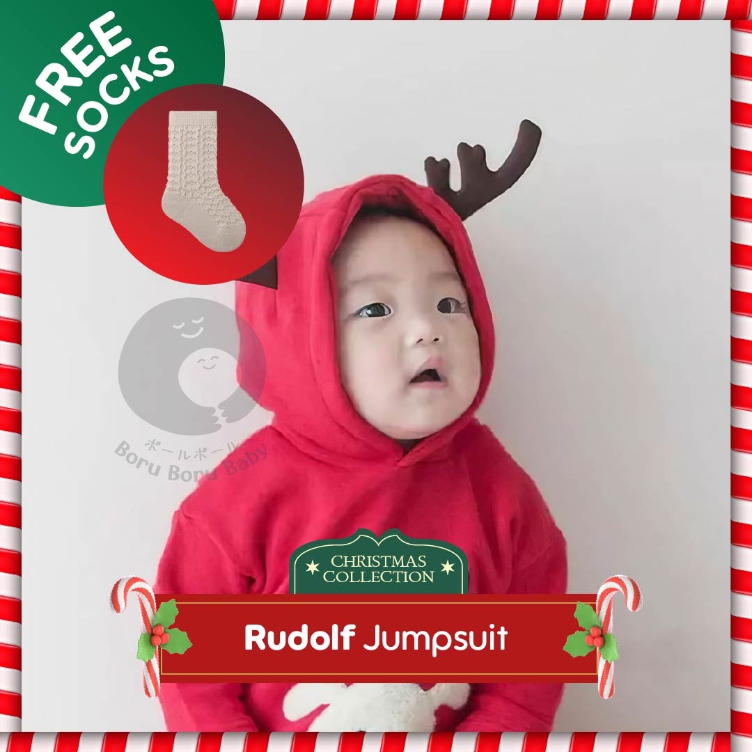 [12.12] Baju bayi natal - Red Rudolf Christmas - kostum natal bayi