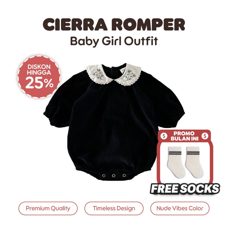 Black Cierra Baby Girl Romper