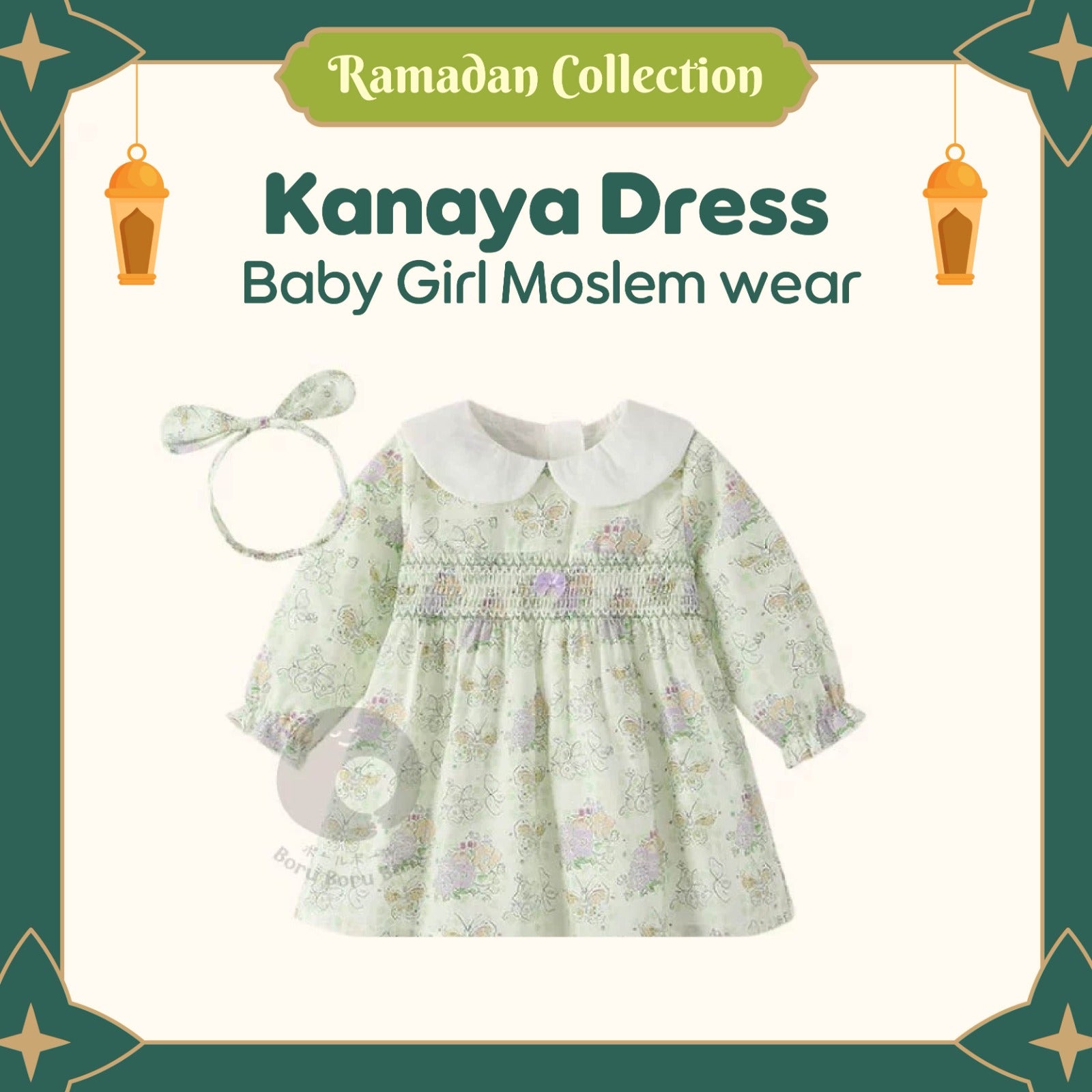 Baju Bayi Europe Style - Kanaya Dress - Baju Rok Bayi Tangan Panjang